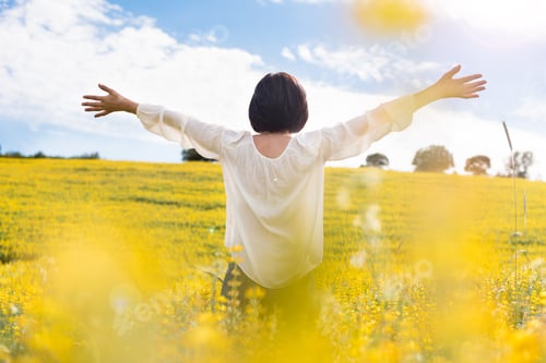 Preview: Woman in yellow field
