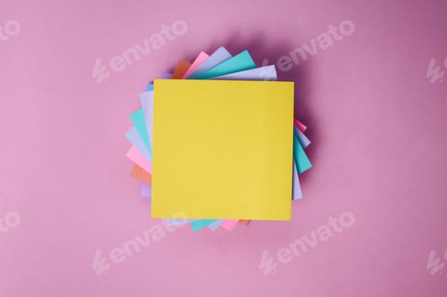 Preview: Stacks of Colorful Sticky Notes Background