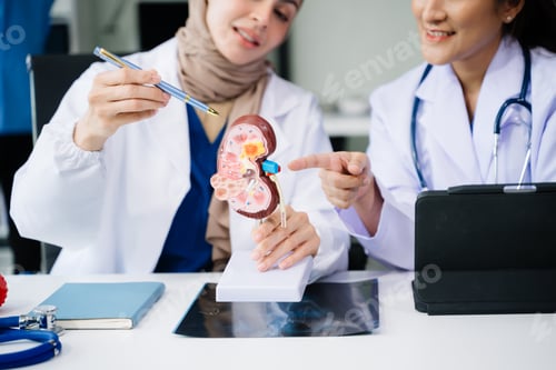 Preview: Doctor, nurse on desk show diversity in collaboration, teamwork or workshop in hospital office