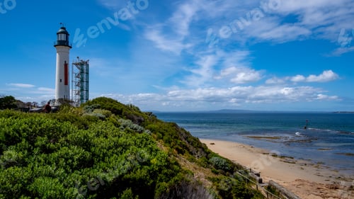 Preview: Scenic view of a seascape in Queenscliff town, Melbourne Australia