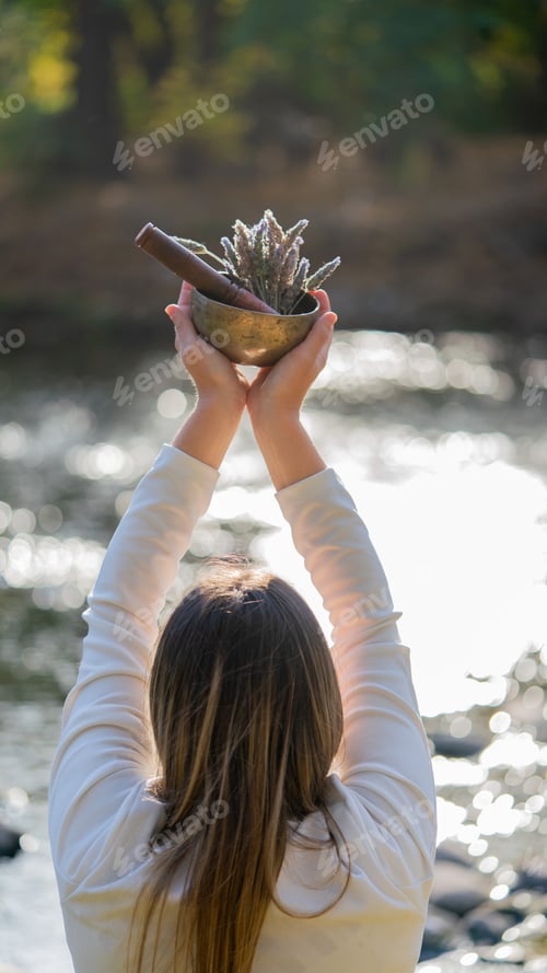 Preview: woman doing different mudras alternative medicine, mental health