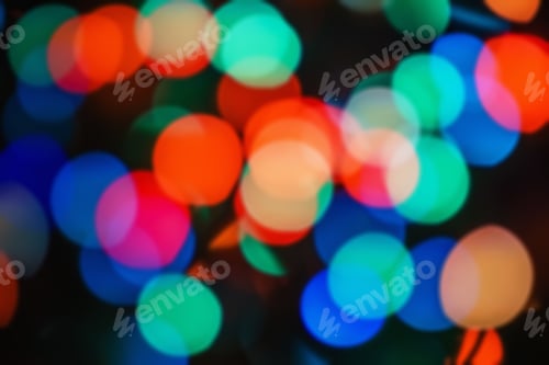 Preview: Background Abstract- Bokeh Blurry. Defocused- Festive Party. New Year- Beautiful Spark.