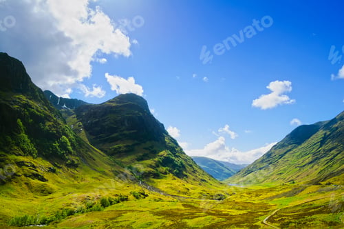Preview: Glencoe mountain landscape in Lochaber, Scottish Higlands, Scotland. UK.