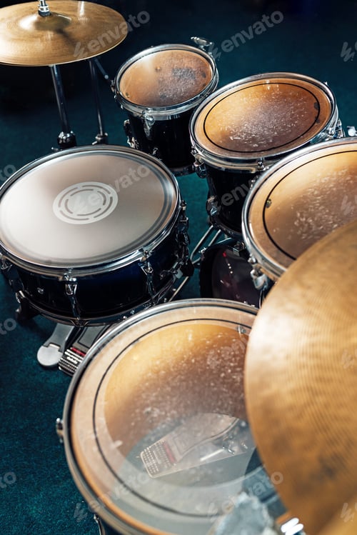 Preview: Fragment of a drum kit close up.