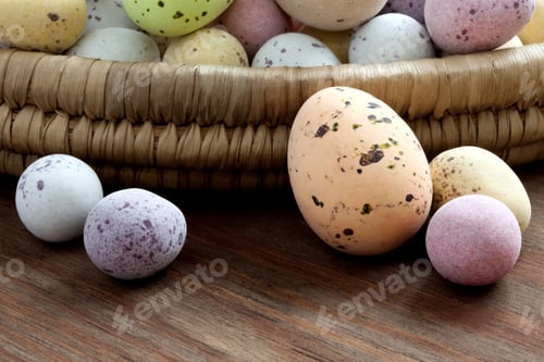 Preview: Easter eggs in a wicker basket
