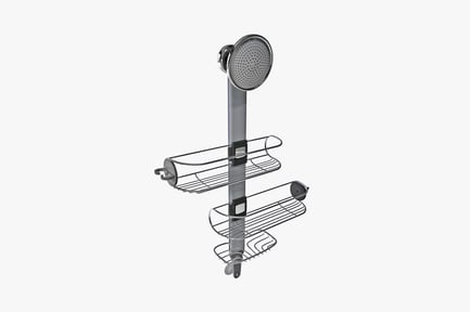 Preview: Mobile three-tiered shower caddy with integrated showerhead