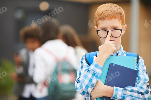 Preview: Boy studying at school