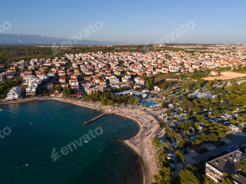 Preview: Aerial view of the coastal city of Zadar, Croatia, with its stunning architecture and coastline.