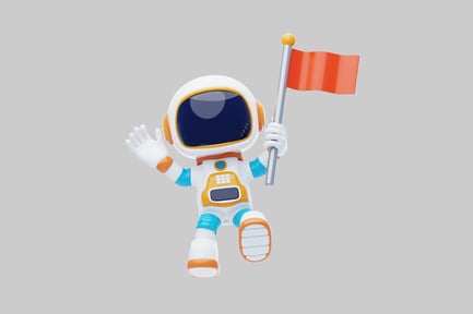 Preview: Astronaut holding a flag in space.