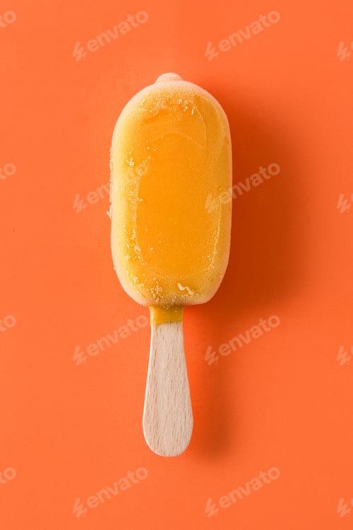 Preview: Orange popsicle on orange background
