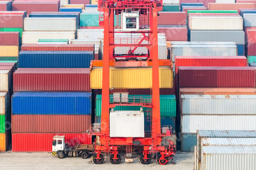 Vista previa: container freight station, container yard and transtainer