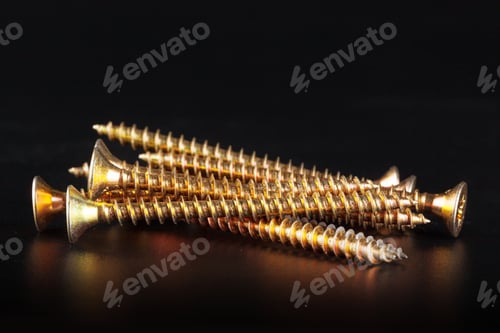 Preview: screws on black background