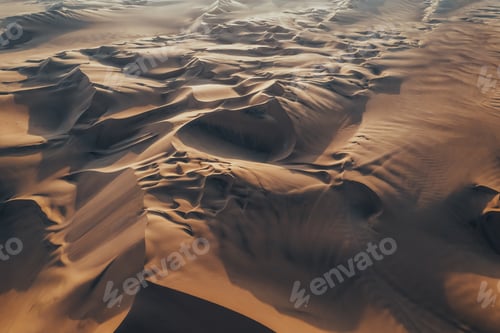 Preview: Aerial sunset photo of desert textures in Huacachina, Ica, Peru, South America