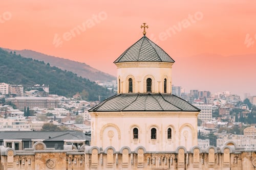Preview: Tbilisi, Georgia. Exterior Of The Holy Trinity Cathedral of Tbil