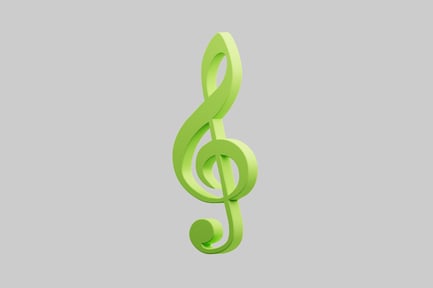 Preview: Elegant Green Treble Clef Wall Ornament