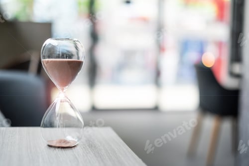 Preview: Hourglass on table office with copy space