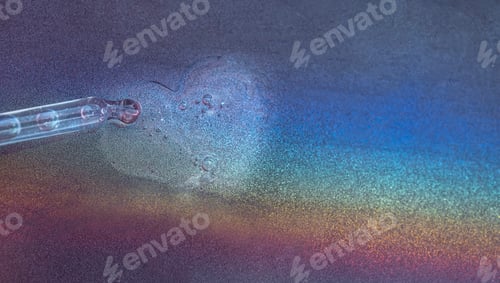 Preview: The banner is made with a glass pipette with transparent moisturizing facial serum