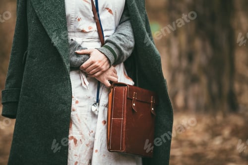 Preview: Unidentified re-enactor wears historical German Red Cross (DRK)