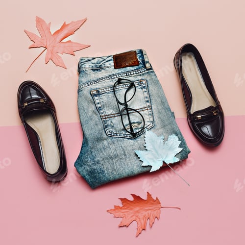 Preview: Stylish Outfit Spring. Denim and fashion shoes for Lady Vintage