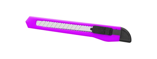 Preview: Vivid Purple Utility Knife with Black Grip Style