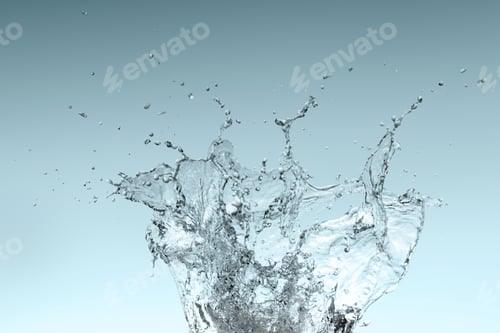Preview: Macro shot of water splash with reflection