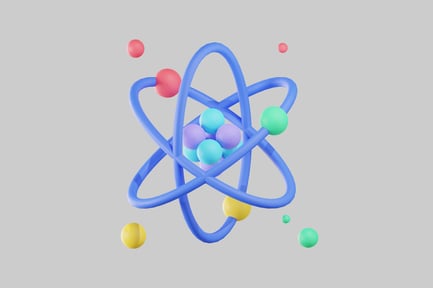 Vista previa: Átomo con orbitales y núcleo