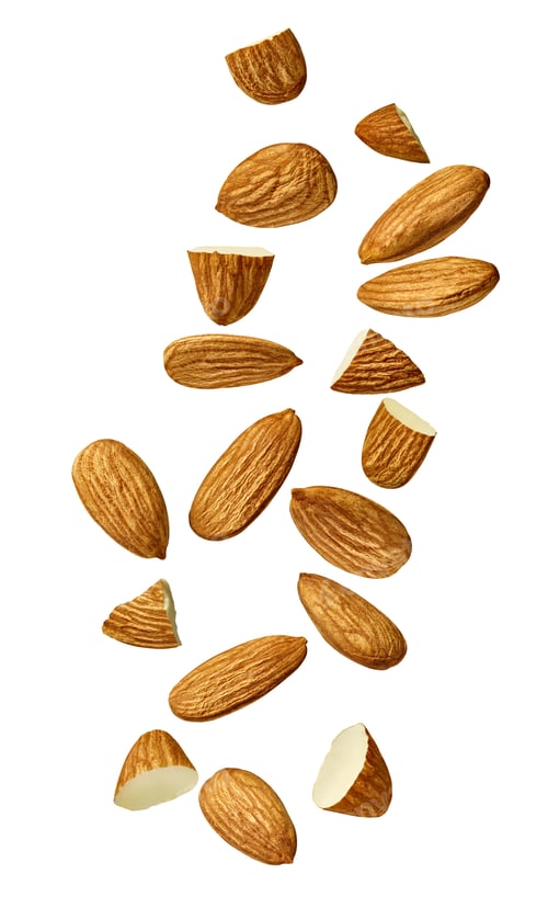 Preview: almond nut food healthy organic natural ingredient snack isolated seed brown fruit closeup