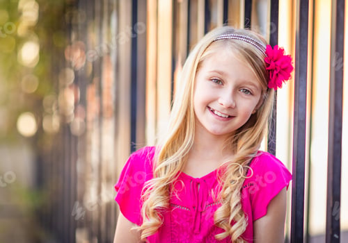 Preview: Cute Young Caucasian Girl Outdoor Portrait
