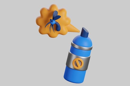 Preview: Mosquito and insecticide spray bottle.