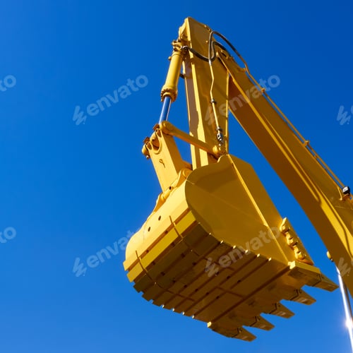 Preview: Scoop and hydraulic arm of an excavator