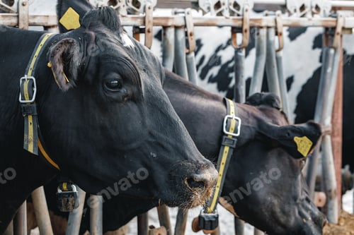 Preview: Head of a cow standing in a stall