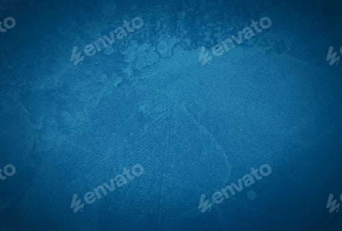Preview: Vintage grunge blue concrete texture studio wall background with vignette.