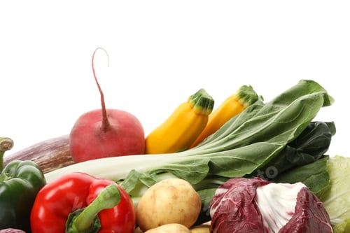 Preview: Different fresh ripe vegetables isolated on white