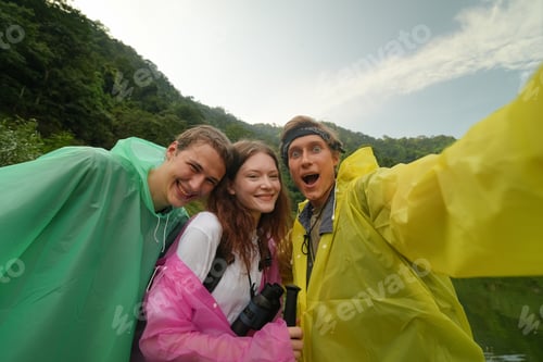Preview: Travel Adventures, Young people Hiking On Mountain And Enjoys Nature outdoor
