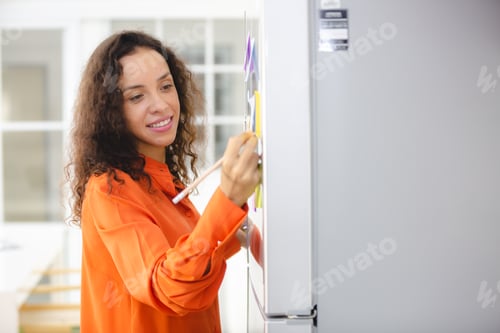 Preview: business woman freelance person or creative stylist working from home by happy lifestyle