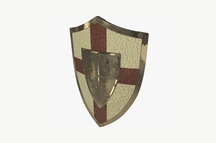 Preview: Rectangular shield with gold frame and striped surface