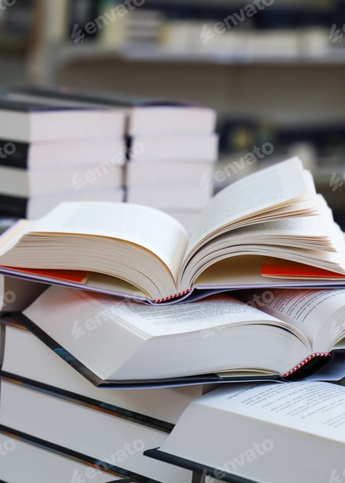 Preview: open book on table. back to school