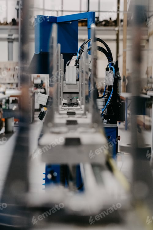 Preview: Vertical shot of machine tools at a factory