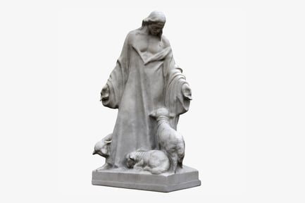Preview: Shepherd with Sheep Sculpture
