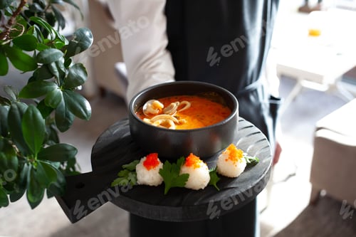 Preview: tom yum soup restaurant served