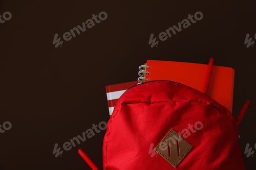 Preview: Concept of school education with school accessories, space for text