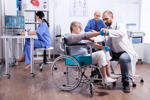 Preview: Disabled woman doing recovery