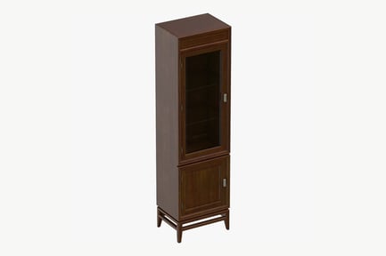 Preview: Classic Wooden Display Cabinet with Glass Door