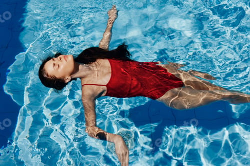 Preview: Body woman blue lifestyle summer swimwear person water beauty female pool swim