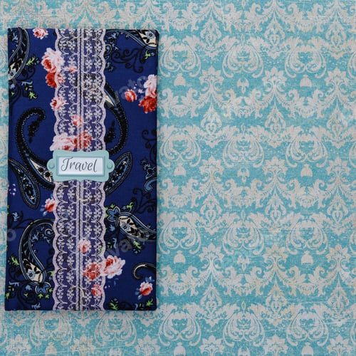 Preview: Scrapbooking holder for travel documents on floral paper