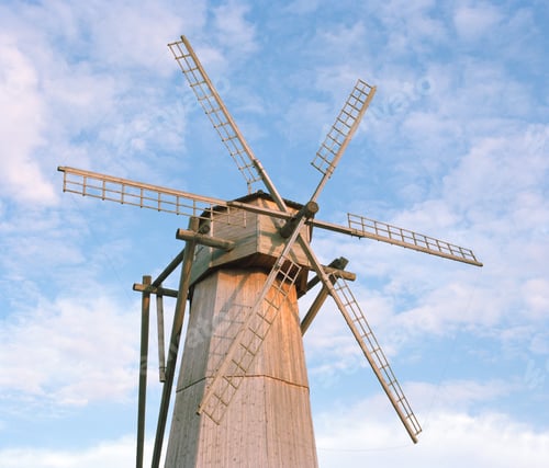 Preview: rustic landscap - windmill, film photography