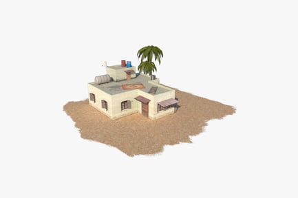 Preview: Lowpoly Arab House with Rooftop Details
