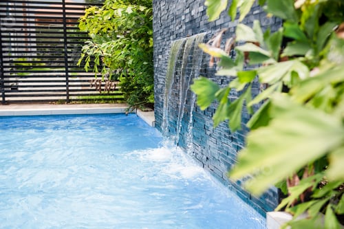 Preview: Beautiful view of a small swimming pool near the trees