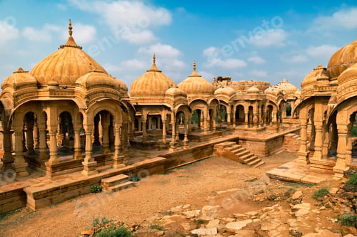 Preview: Bada Bagh cenotaphs Hindu tomb mausoleum . Jaisalmer, Rajasthan, India