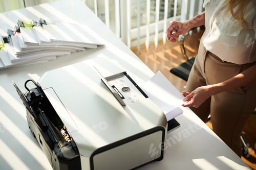 Preview: Businesswoman Printing Charts